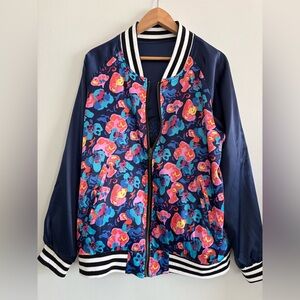 Floral Bomber Jacket - Multicolor/Reversible